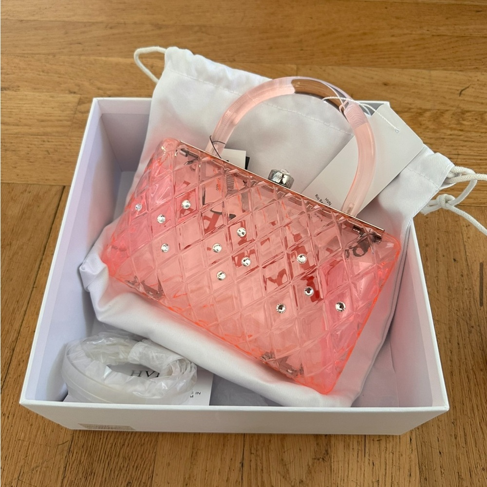 In box - Rare Harley Viera-Newton limited edition Pink Rio Resin two way purse - Picture 8 of 9